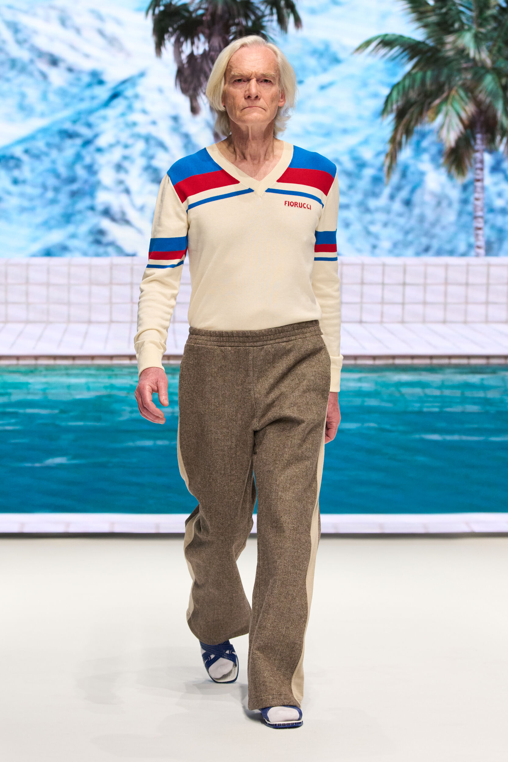 Herringbone Trousers Grey